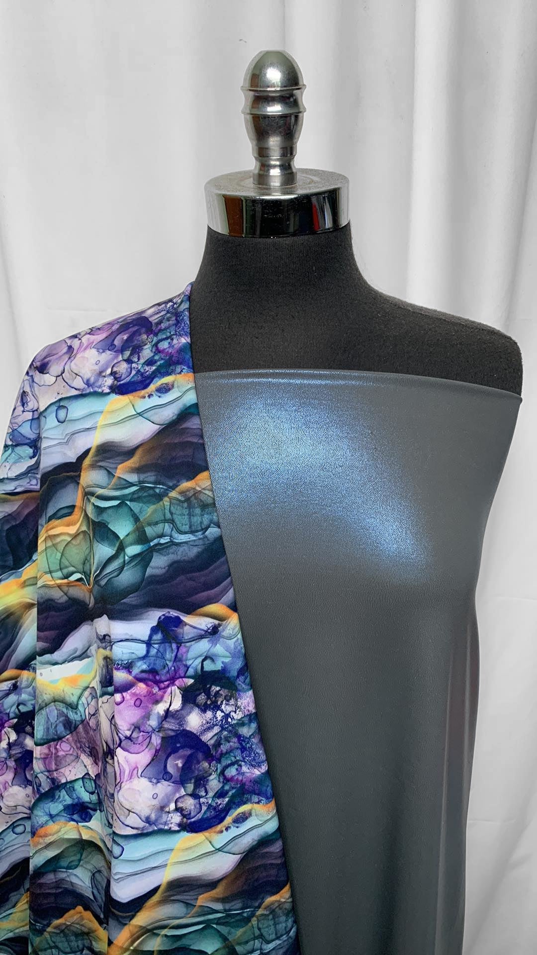 FOIL/GEODE BUNDLE : 2YD Teal Geode Softshell & 2YD Charcoal/Blue Foil PF : A25419