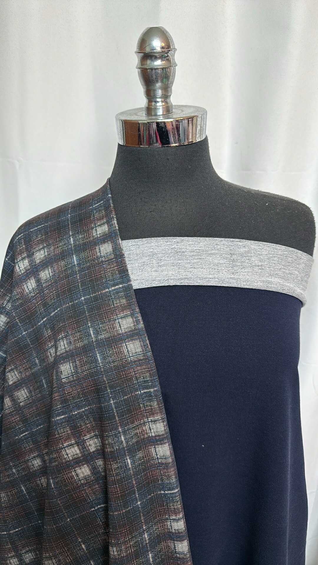 PLAID/"DENIM" BUNDLE : 2YD "Denim" C/S FT & 2.5YD Plaid Brushed Cotton FT : A28499