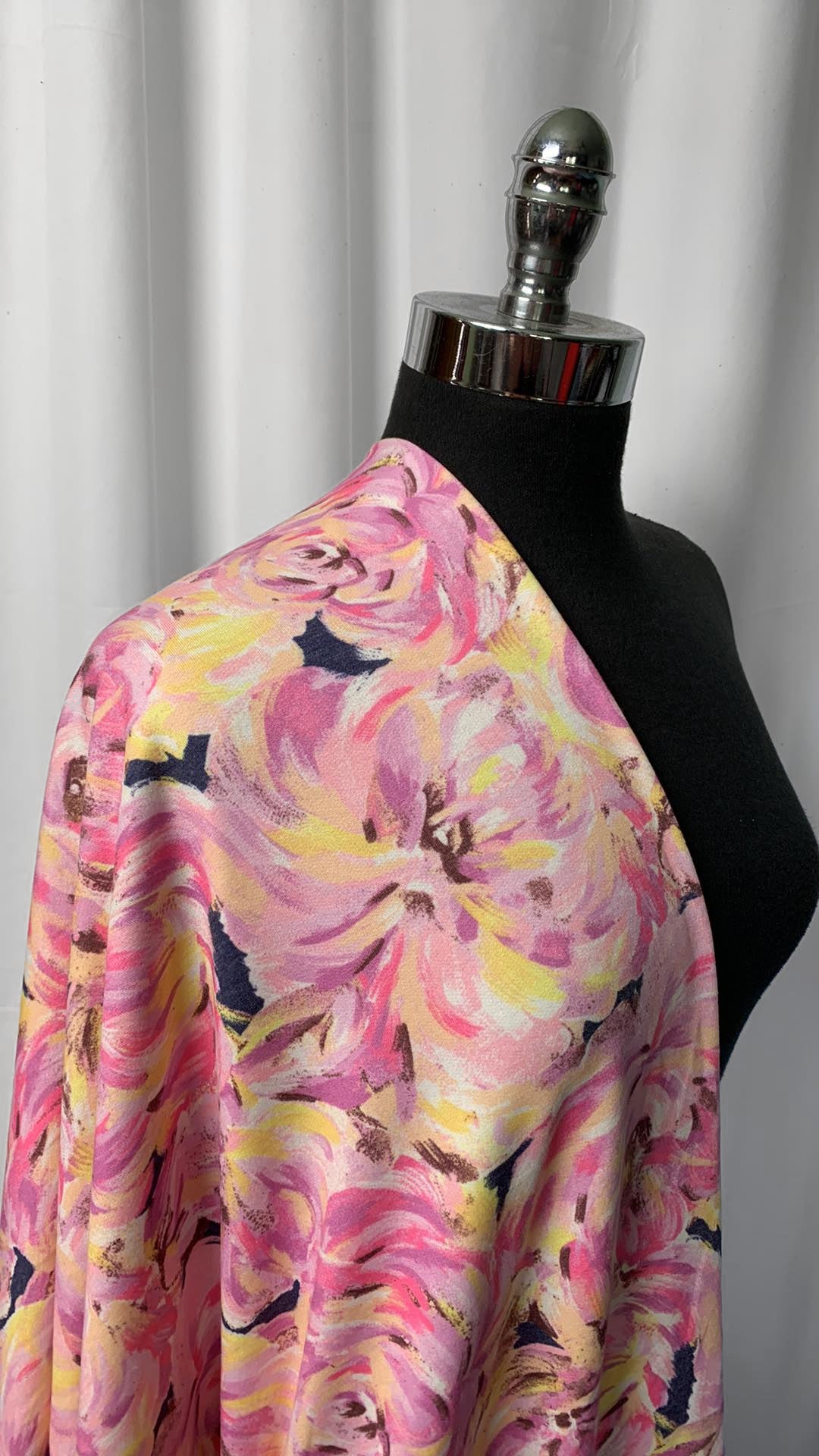 Pink/Yellow Floral - PRS French Terry - By the yard