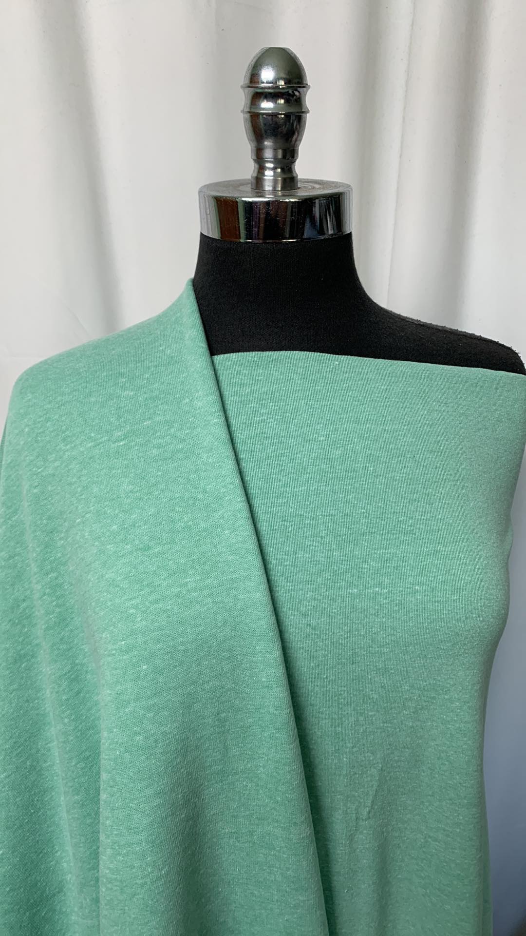 DOUBLE SEAFOAM GREEN BUNDLE : 2YD Green C/P Sweatshirt Fleece & 1YD Green Rib : A2108