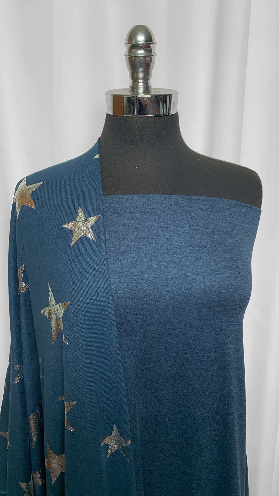 DENIM/STARS BUNDLE : 1.5YD Denim 2-Tone Featherweight PF & 2YD Navy Foil Star Oakley SK : A25883