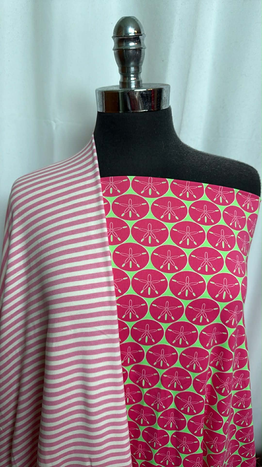 SAND DOLLAR/STRIPE BUNDLE : 2YD Sand Dollar N/S Swim & 2YD Stripe C/S 1x1 Rib : A29849