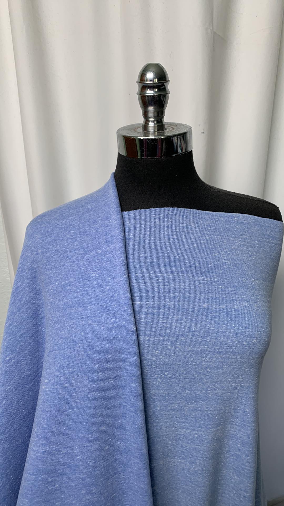 DOUBLE BLUE BUNDLE : 2YD Blue C/P Sweatshirt Fleece & 1YD Blue Rib : A1668