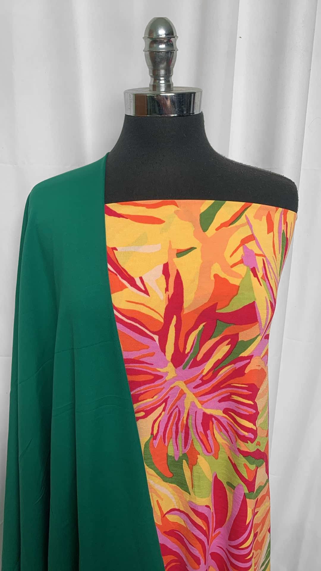 GREEN/BRIGHT LEAVES BUNDLE : 1.5YD Bright Leaves Bulgari & 1.5YD Green Wicking Lining : A25931