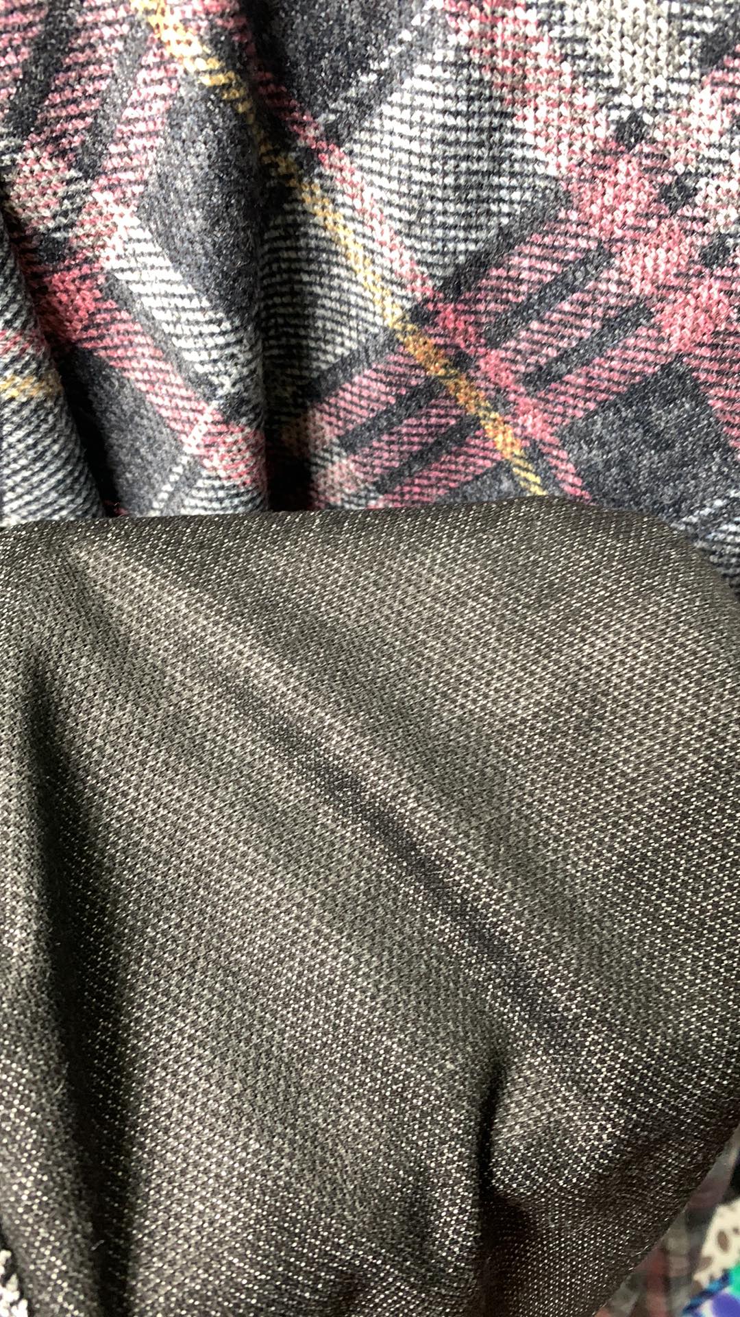 Pink/Grey Plaid - Flatback Hacci Sweater Knit - 2 Yard Cut