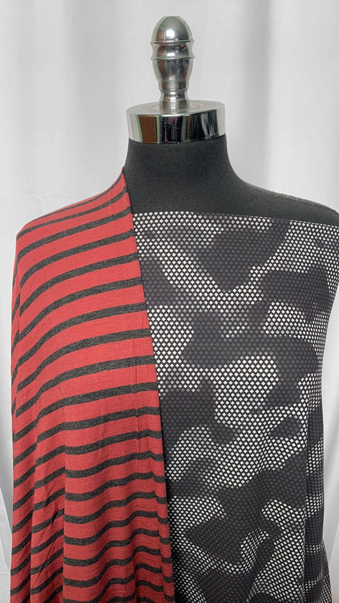 CAMO/STRIPE BUNDLE : 1.5YD Camo PF & 2YD Stripe Bamboo : A2507