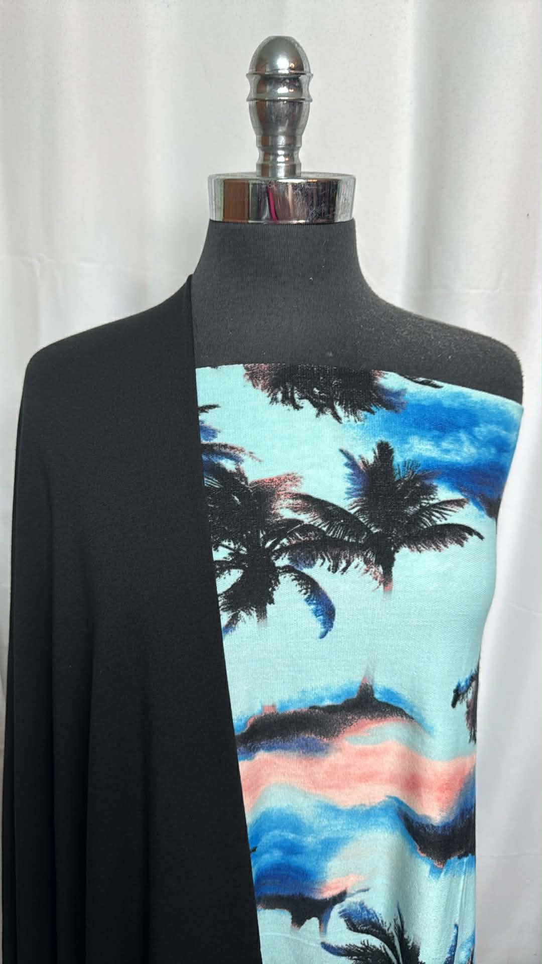 BLACK/PALM TREES BUNDLE : 2YD Black PRS FT & 1.5YD Palm Tree RSL FT : A29494