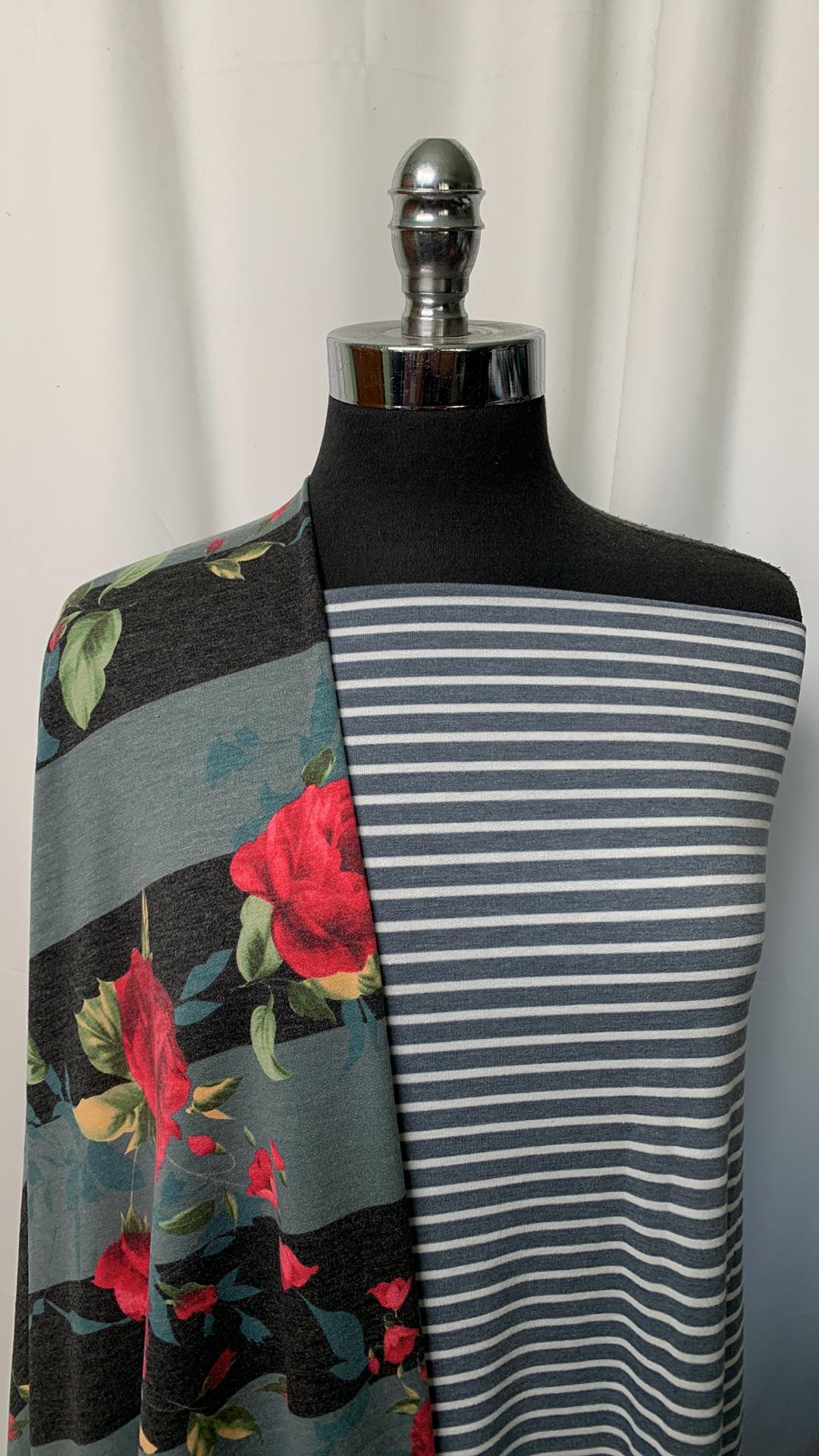 STRIPE/FLORAL STRIPE BUNDLE : 2YD Stripe PRS FT & 2YD Floral Stripe PRS FT : A1955