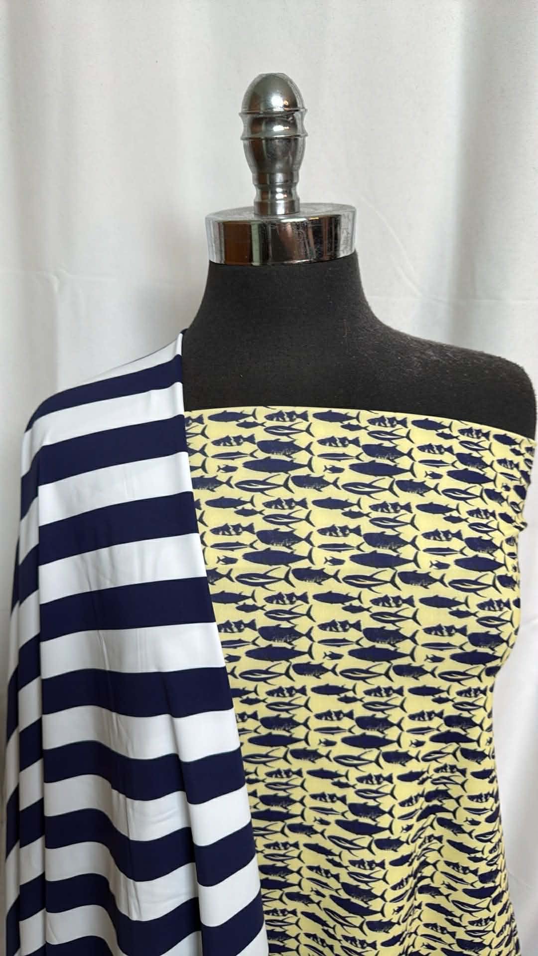 FISH/STRIPE BUNDLE : 1YD Fish N/S & 1YD Navy/White Stripe N/S : A29921