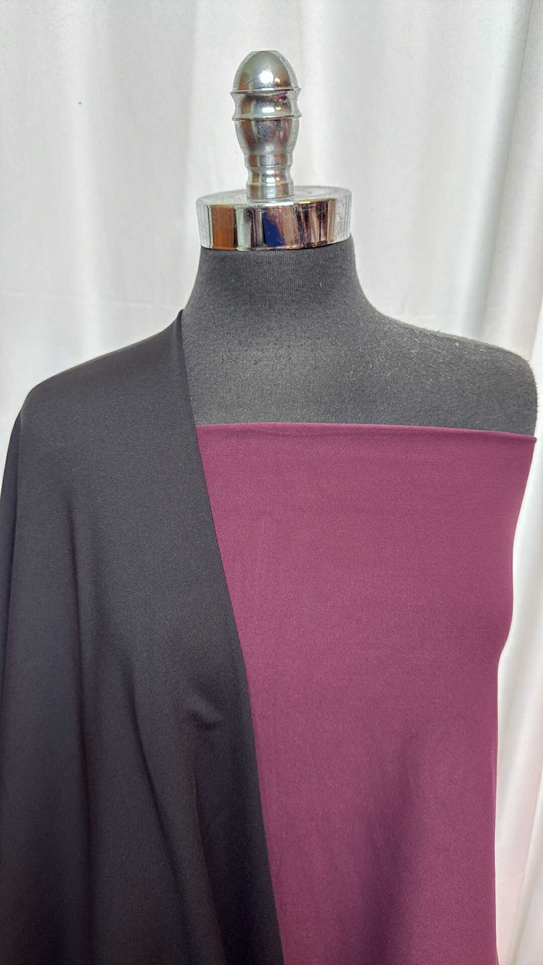 BLACK/EGGPLANT BUNDLE : 2YD Black Single-Brushed PF & 2YD Eggplant Supplex : A28011