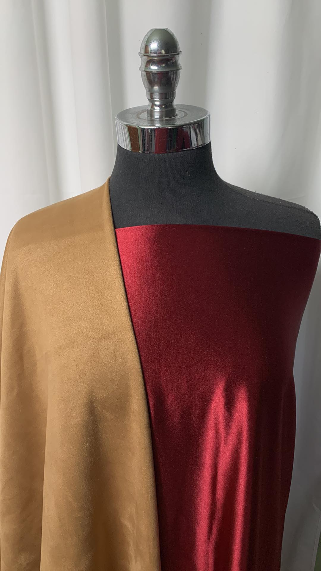 RED/CAMEL BUNDLE : 2YD Camel Suede Scuba & 2YD Red Casino : A25053