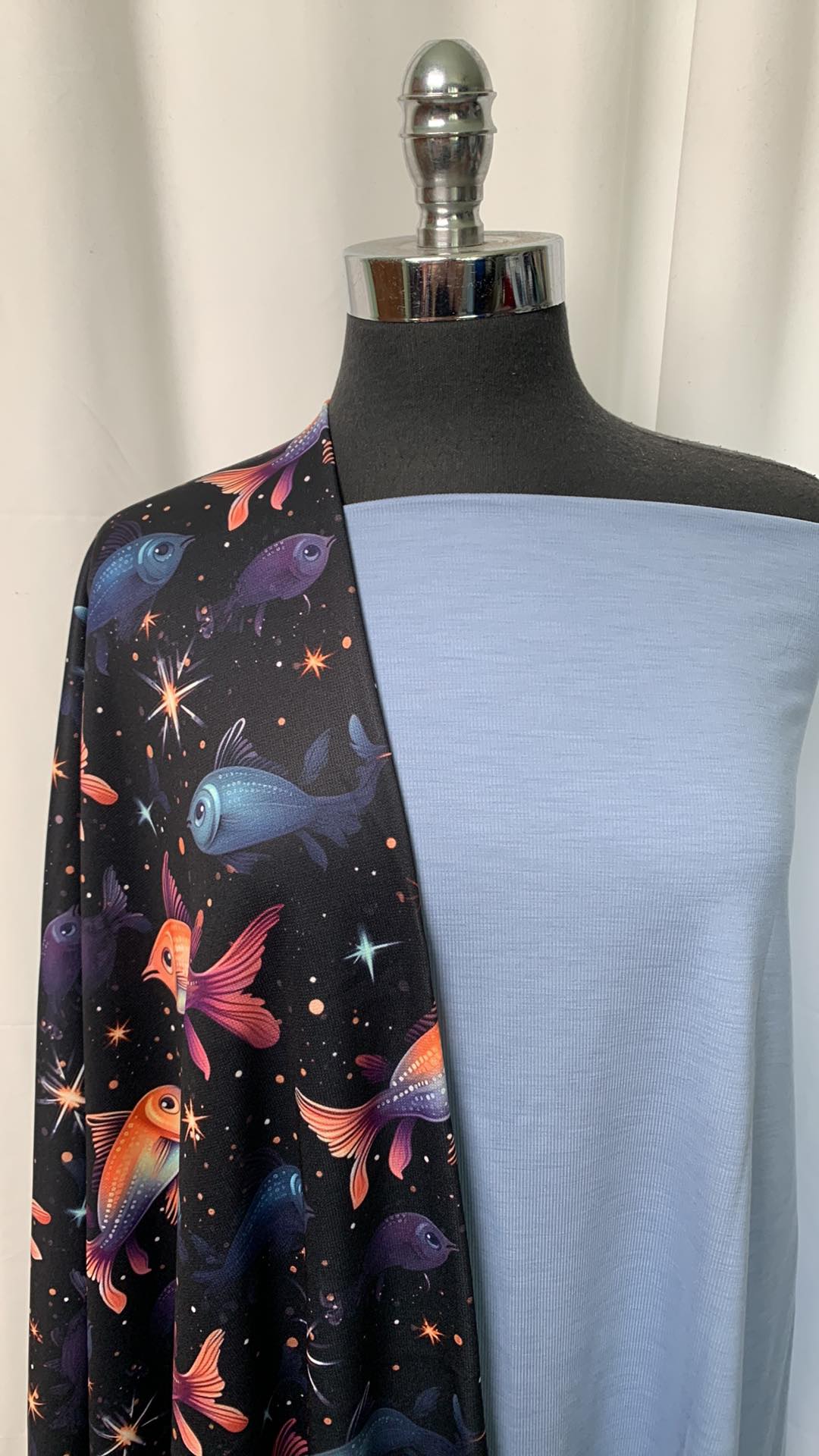 BLUE FISH BUNDLE : 1.5YD Fish Sport Fleece & 2YD Blue Rib PF : A1997