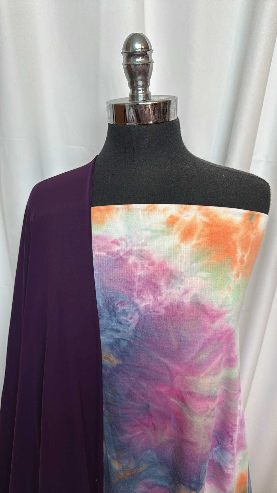 PURPLE/TIE DYE BUNDLE : 1.5YD Purple Brushed-Back PF & 2YD Tie Dye PRS FT : A27577