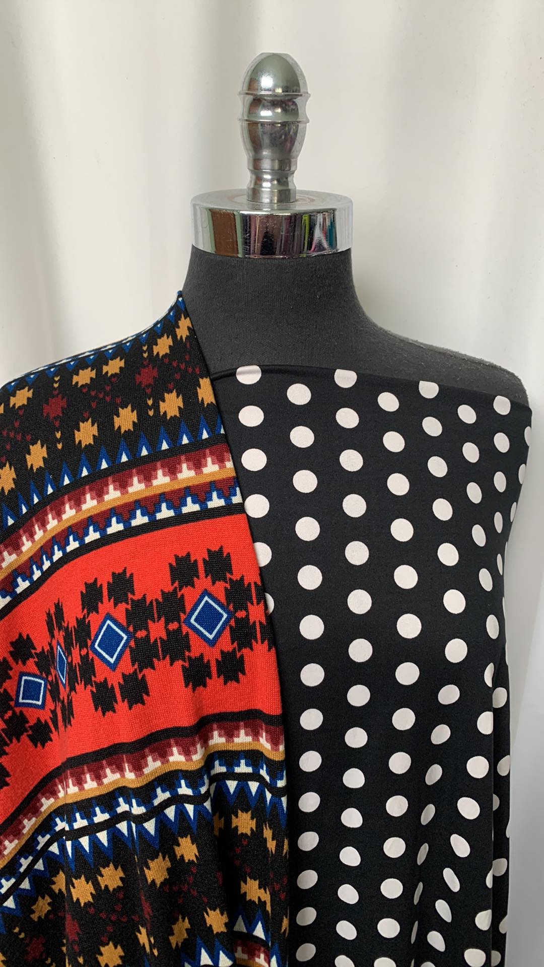 GEO STRIPE/DOTS BUNDLE : 2YD Geo Stipes Hacci SK & 2YD Black/White Dots DBP : A2058