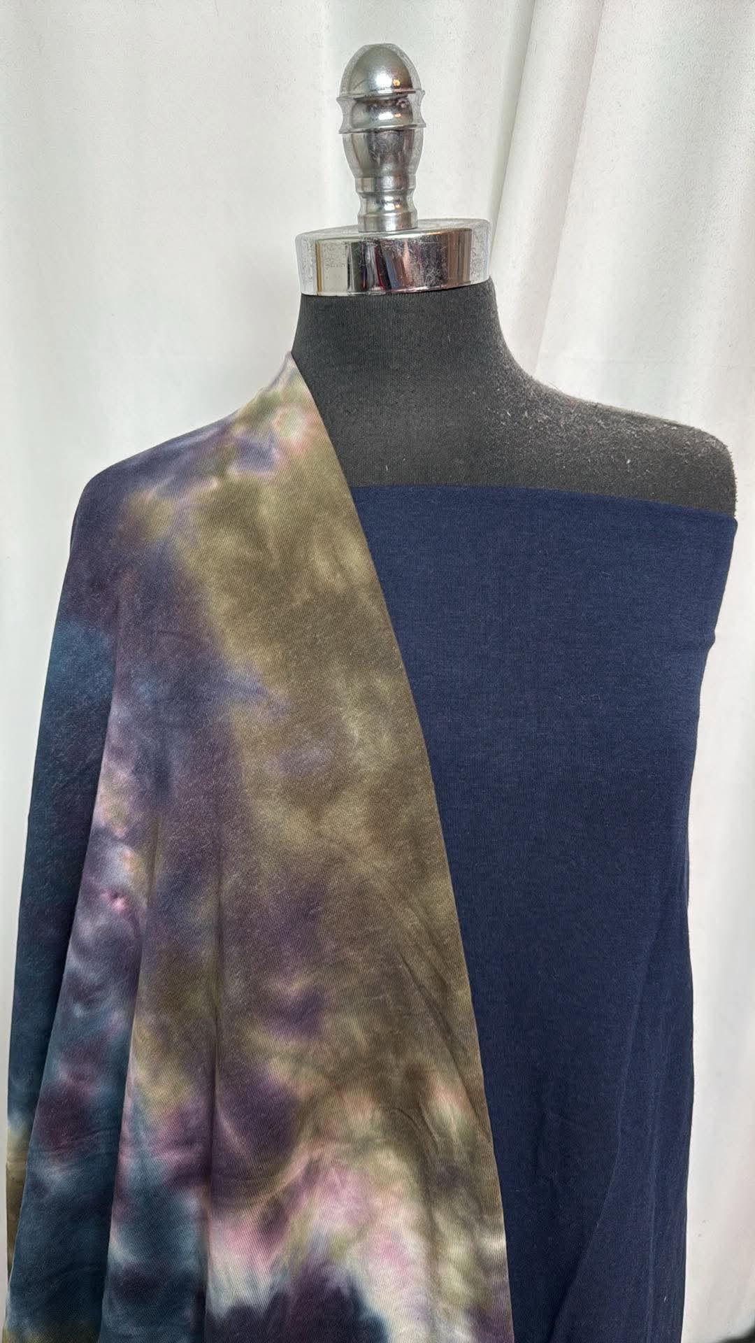 NAVY/TIE DYE BUNDLE : 1YD Navy Bamboo C/S FT & 3YD Tie Dye C/P FT : A30726