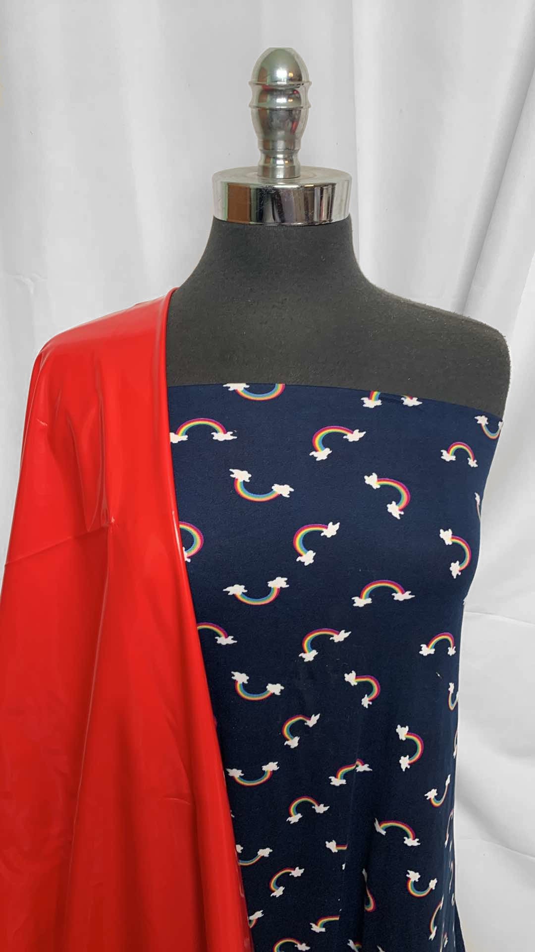 RED/NAVY RAINBOWS BUNDLE : 2YD Navy Rainbow DBP & 2YD True Red Stretch Vinyl : A25991