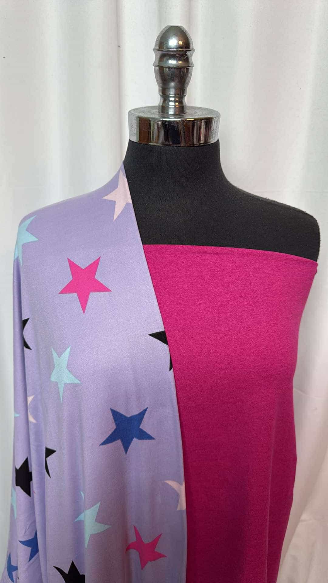 MAGENTA/LILAC STAR BUNDLE : 1+YD Magenta Peached PF & 2YD Lilac Star DBP : A26898