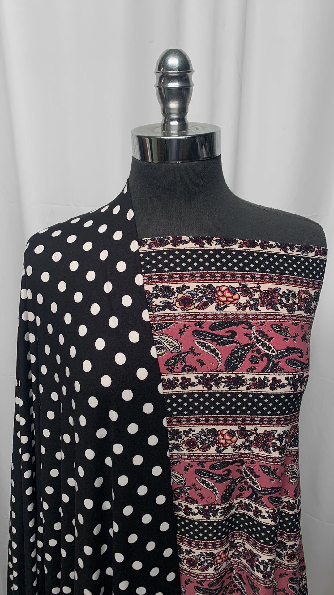 BOHO STRIPE/DOTS BUNDLE : 2YD Boho Stripe SBP & 2YD Black/White Dot DBP : A25200