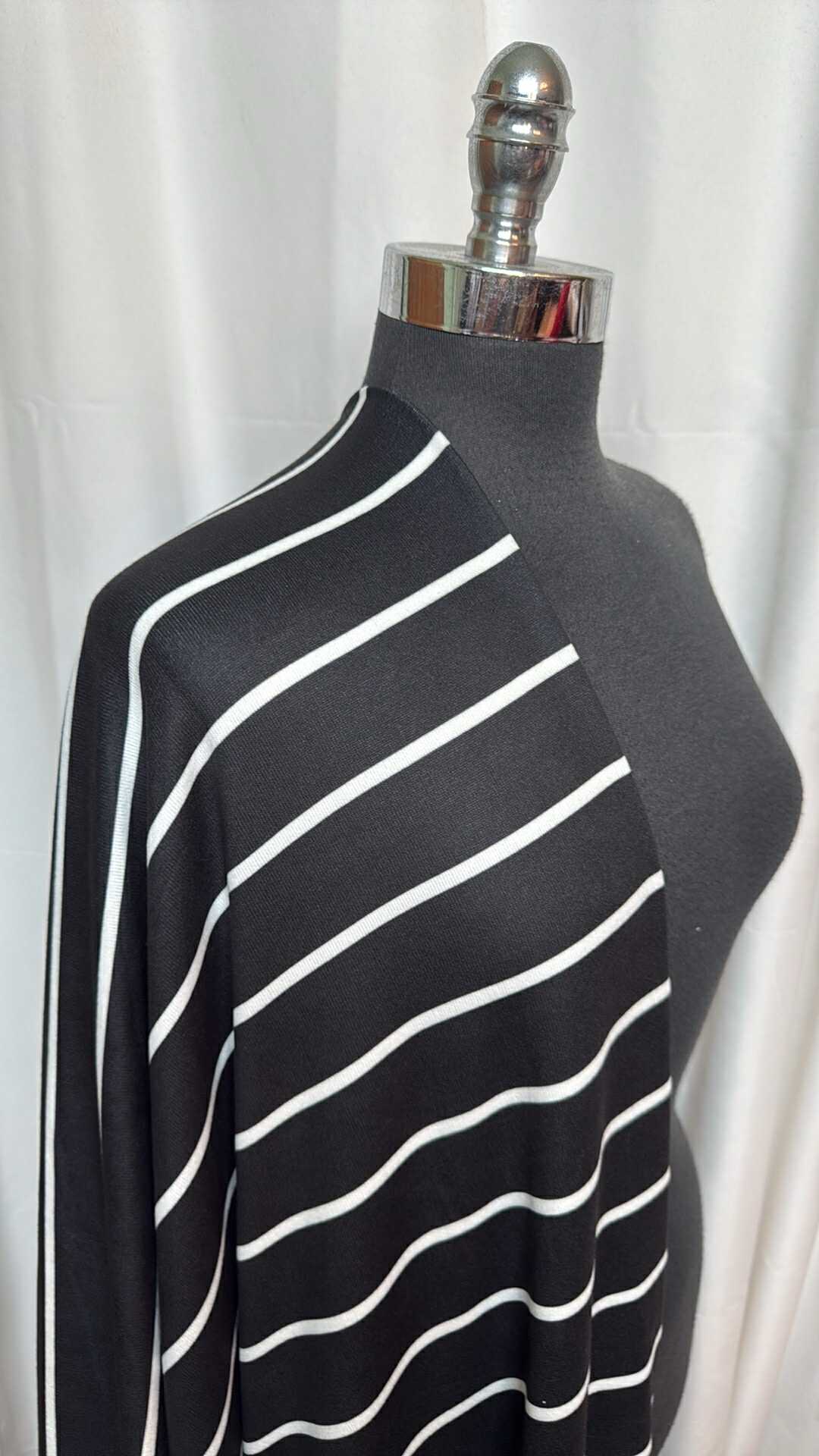 Black Stripe - Oakley Sweater Knit - 3 Yard Cut