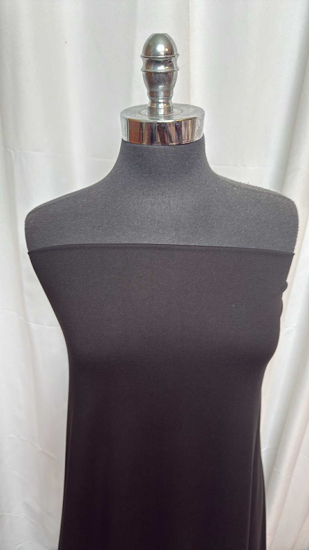 Solid Black - Double Brushed Poly Spandex - 2 Yard Cut