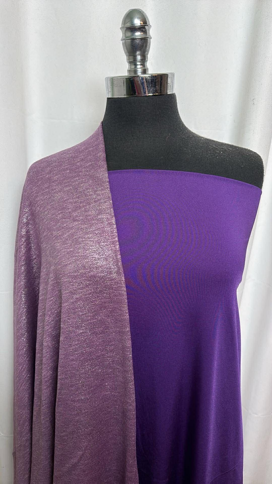 PURPLE/FOIL BUNDLE : 2YD Purple Venezia & 2YD Foil Hacci SK : A30331