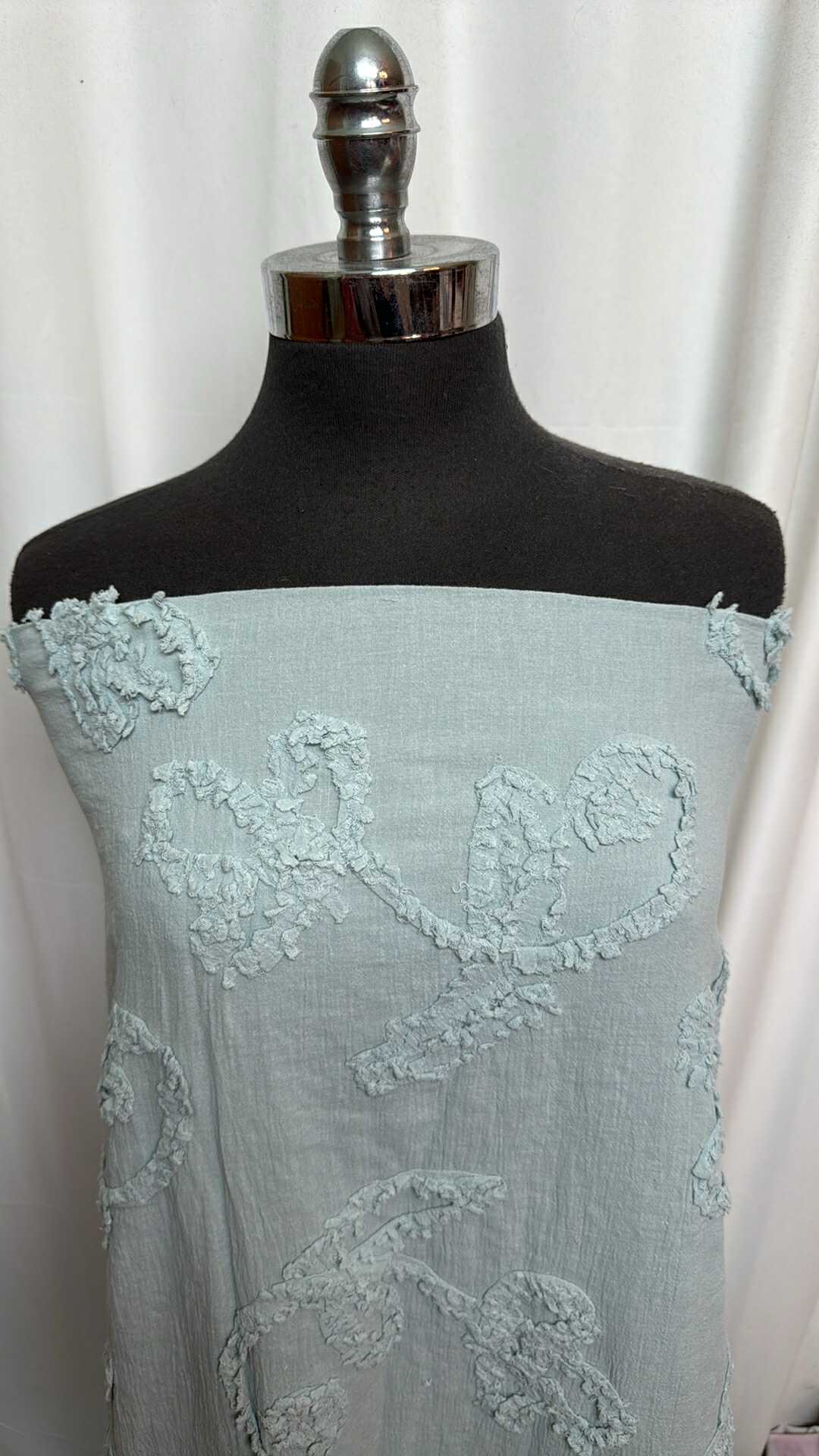 Blue Embellished - Cotton Woven - 2 Yard Cut