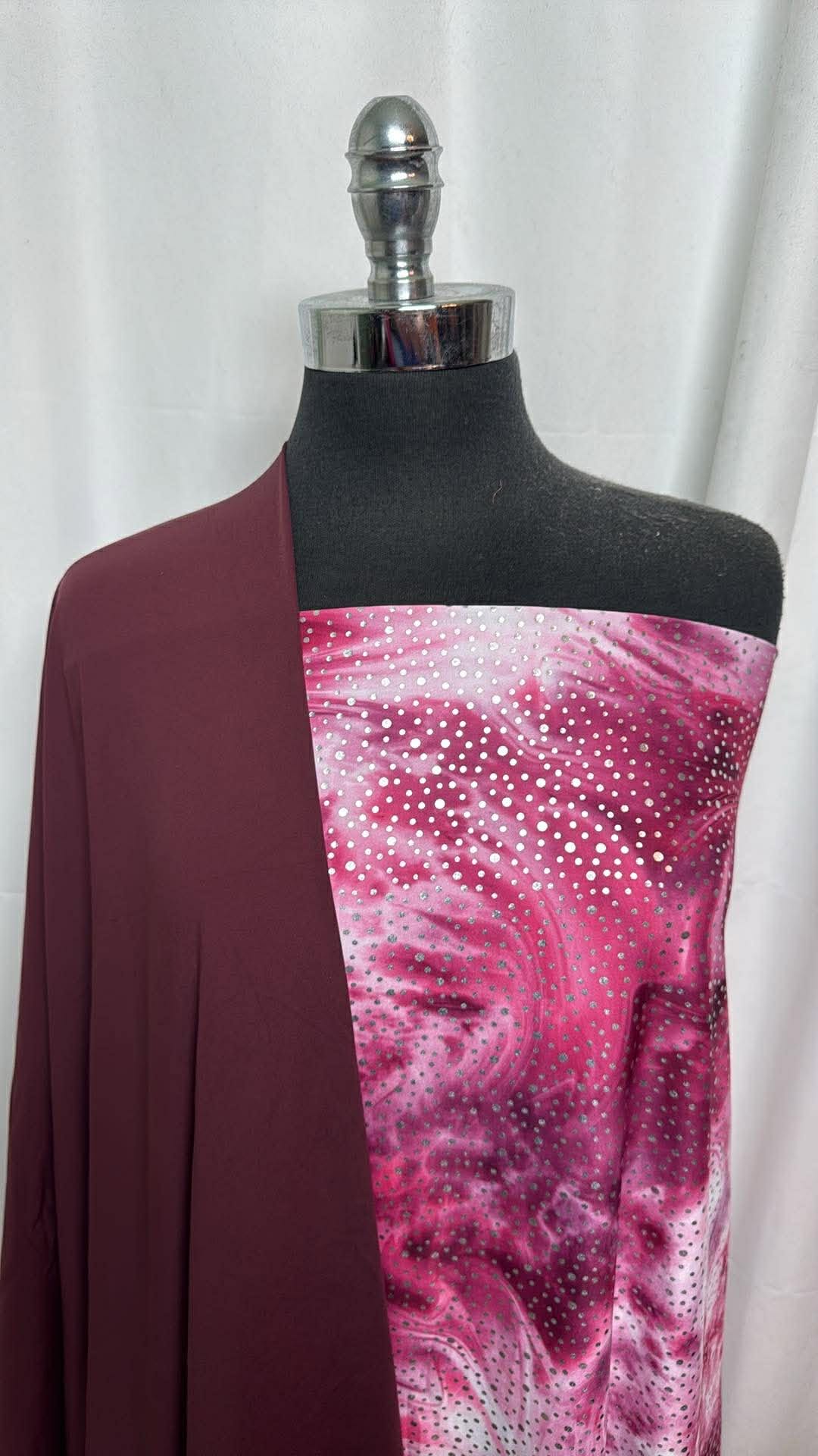 BURGUNDY/FOIL BUNDLE : 2YD Burgundy Yoga PF & 2YD Foil Yoga PF : A30332