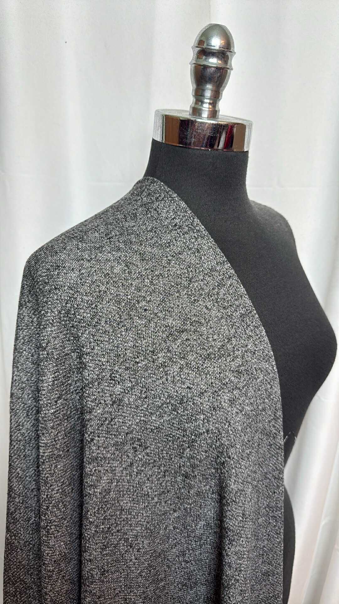 Heather Charcoal - Cotton/Poly French Terry - 2 Yard Cut