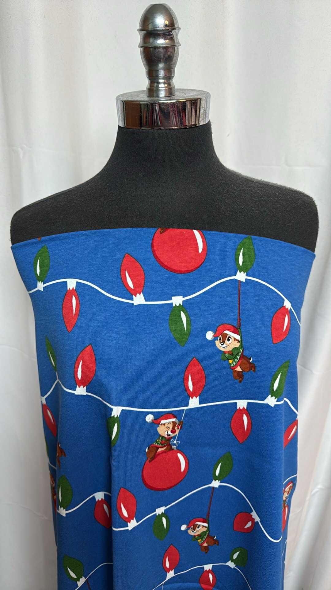 Blue Chip 'n Dale Lights - Cotton Interlock - 2 yard Cut