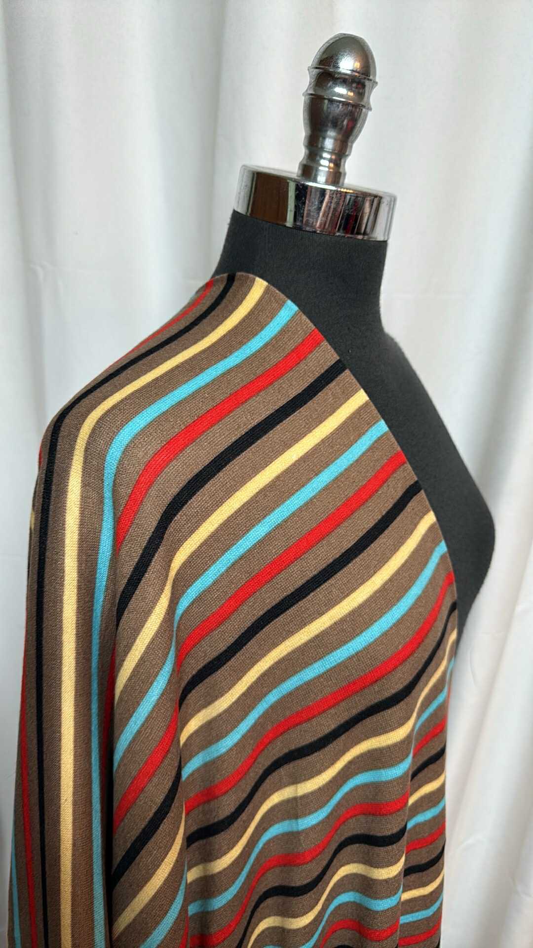 Brown Multi-Stripe - Brushed Hacci Sweater Knit - 2 Yard Cut