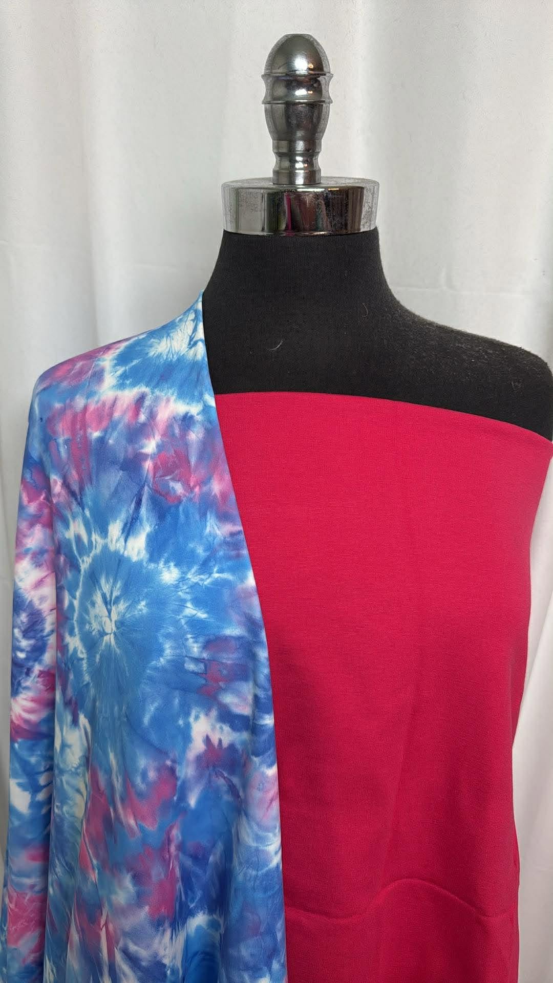 STRAWBERRY/TIE DYE BUNDLE : 1YD Tie Dye Yoga PF & 1YD Strawberry Nylon Ponte : A30244