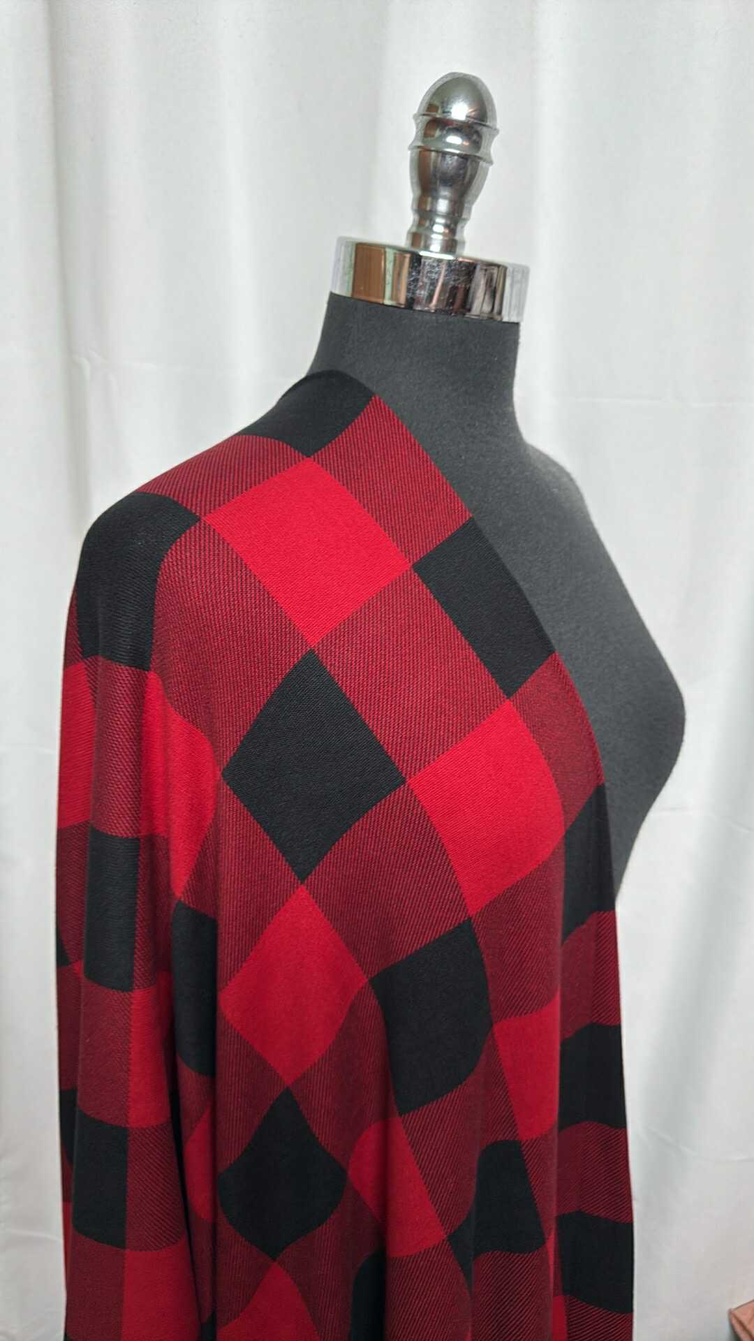 Red/Black Buffalo Plaid - Oakley Sweater Knit - 2 Yard Cut