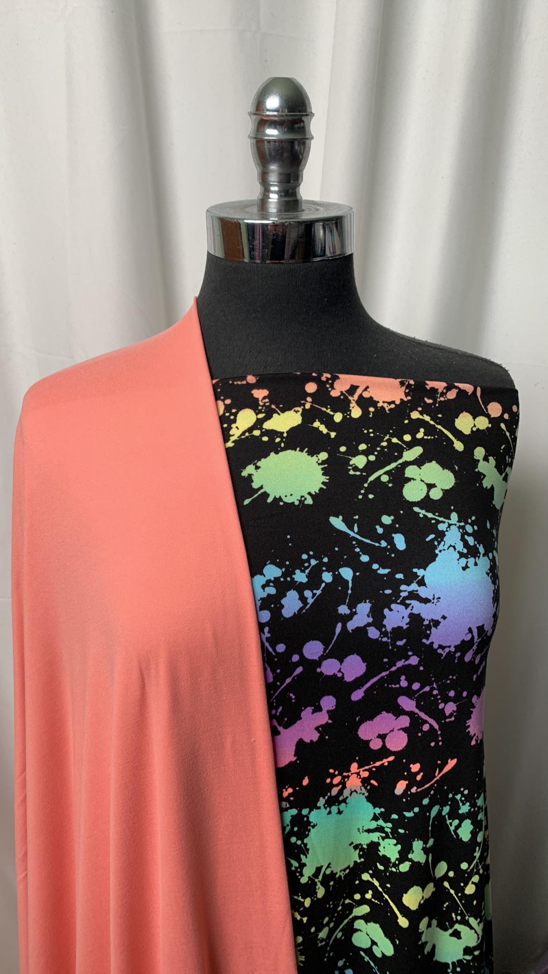 SPLATTER/CORAL BUNDLE : 2YD Rainbow Splatter DBP & 2YD Light Coral DBP : A1827