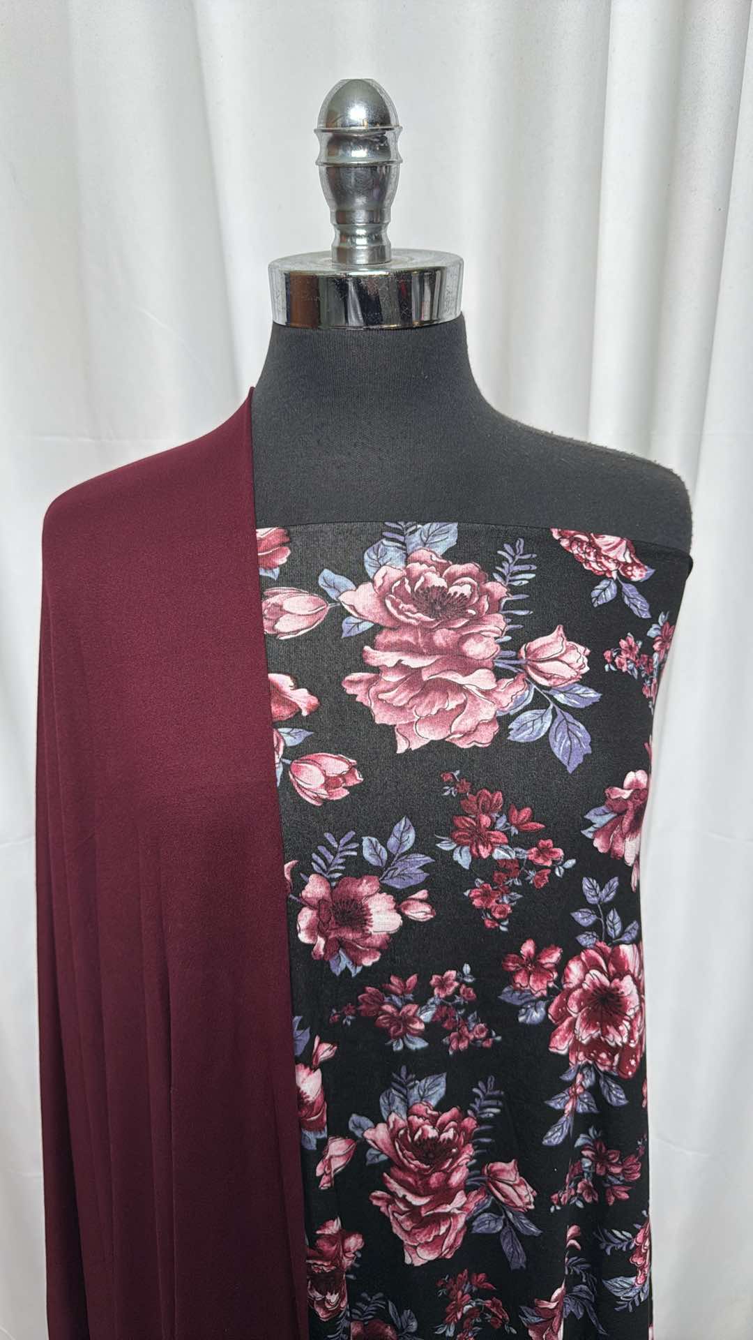 EGGPLANT/DARK FLORAL BUNDLE : 2YD Eggplant DBP & 2YD Dark Floral R/S : A26214