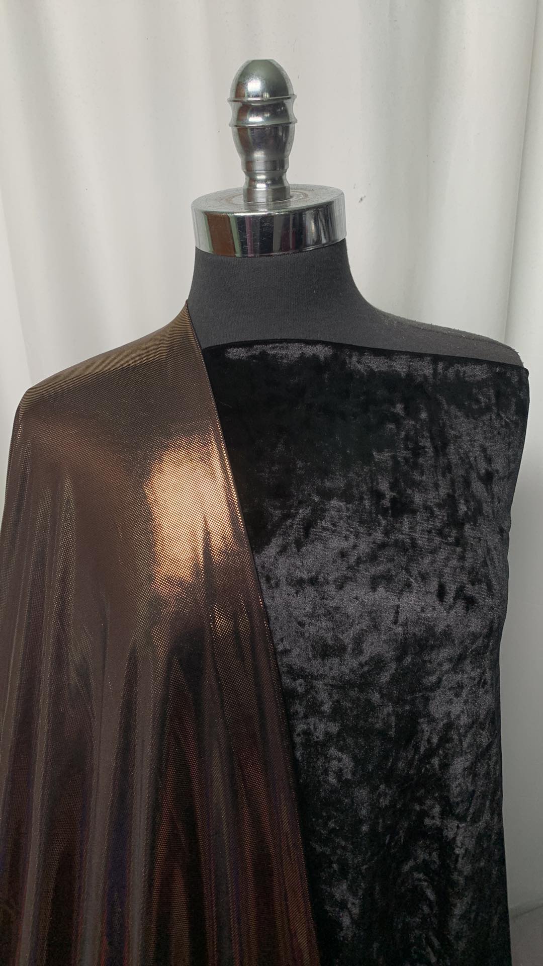 BLACK VELVET BUNDLE : 2YD Foil ITY & 2YD Black Crushed Stretch Velvet : A1645