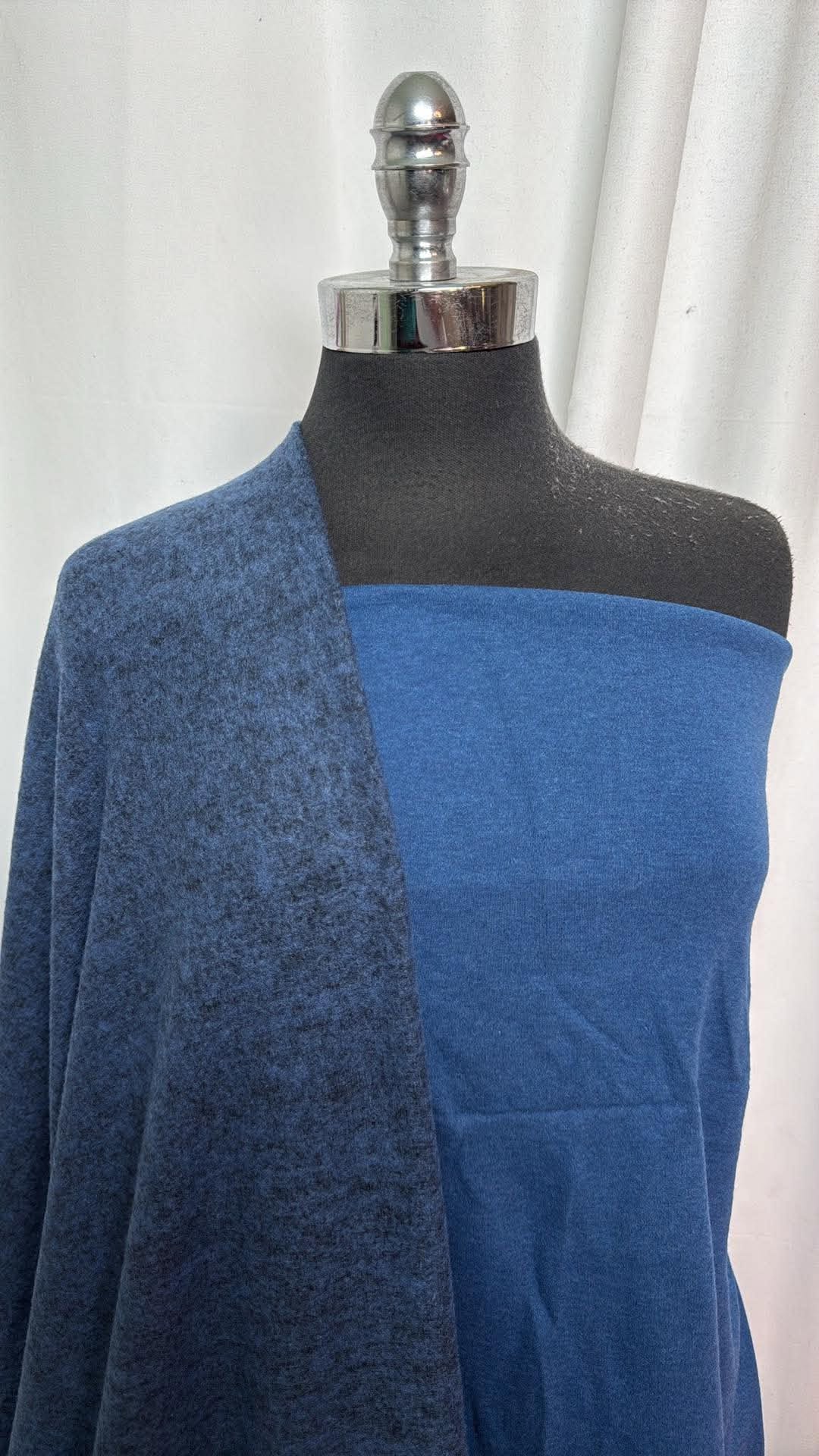 BLUE BUNDLE : 2YD Blue Brushed Hacci SK & 1YD Blue Organic C/S Interlock (70" Wide) : A31081