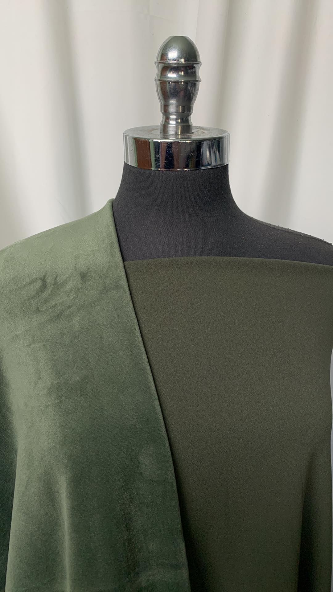 DOUBLE OLIVE BUNDLE : 2YD Olive Crepe Scuba & 2YD Olive Velvet Plush : A1808