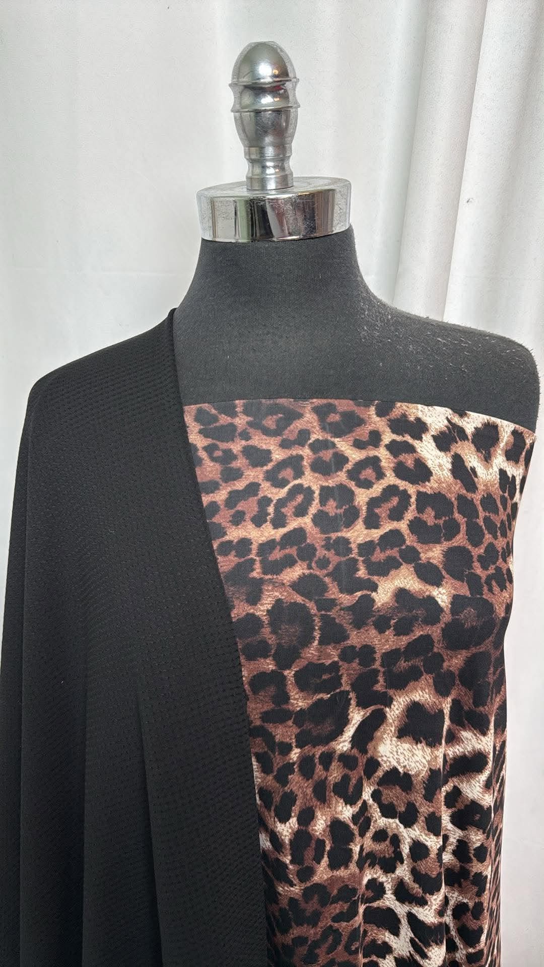 BLACK MESH/LEOPARD BUNDLE : 2YD Leopard Yoga PF & 2YD Black PF Mesh : A31075