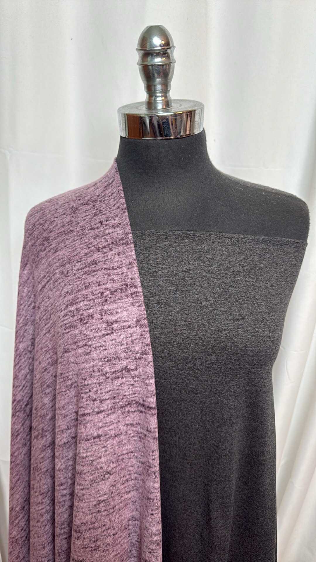 PURPLE/CHARCOAL BUNDLE : 2YD Purple Brushed Hacci SK & 2YD Charcoal 2-Tone DBP : A27940