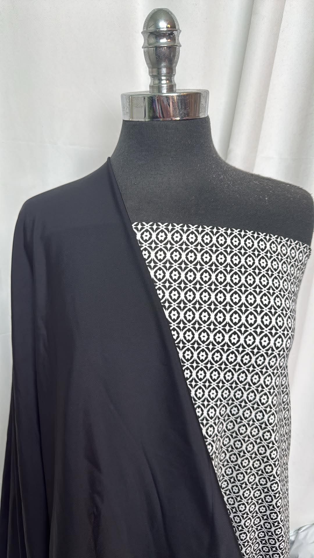 BLACK/SMALL GEO BUNDLE : 2YD Black/White Small Geo N/S Swim & 2YD Solid Black N/S Swim : A30703