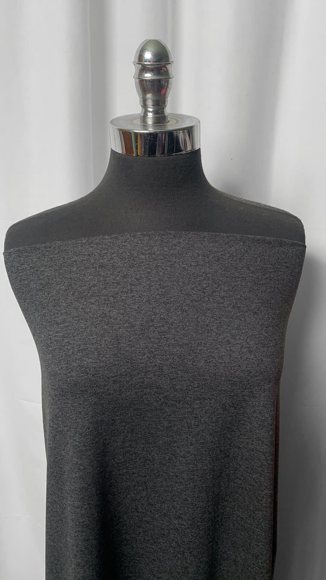 Charcoal/Black - Mid-Weight Peached Performance - 1 Yard Cut