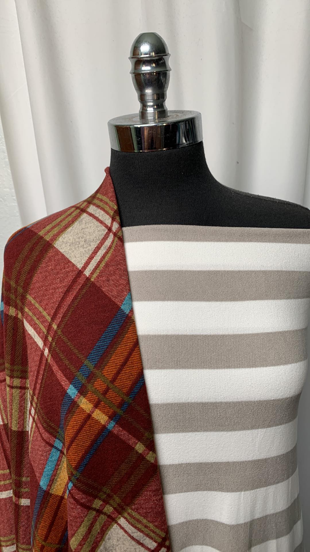DIAGONAL PLAID/STRIPE BUNDLE : 2YD Diagonal Plaid Br. Hacci SK & 2YD Stripe Oakley SK : A1735