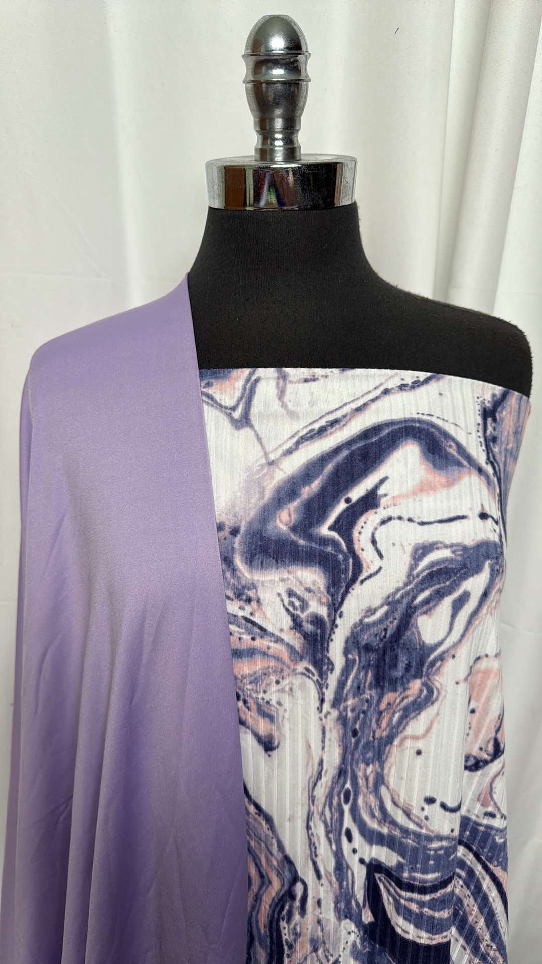 LILAC/MARBLE BUNDLE : 1YD Lilac Yoga PF & 2YD Marble DBP Rib : A27266