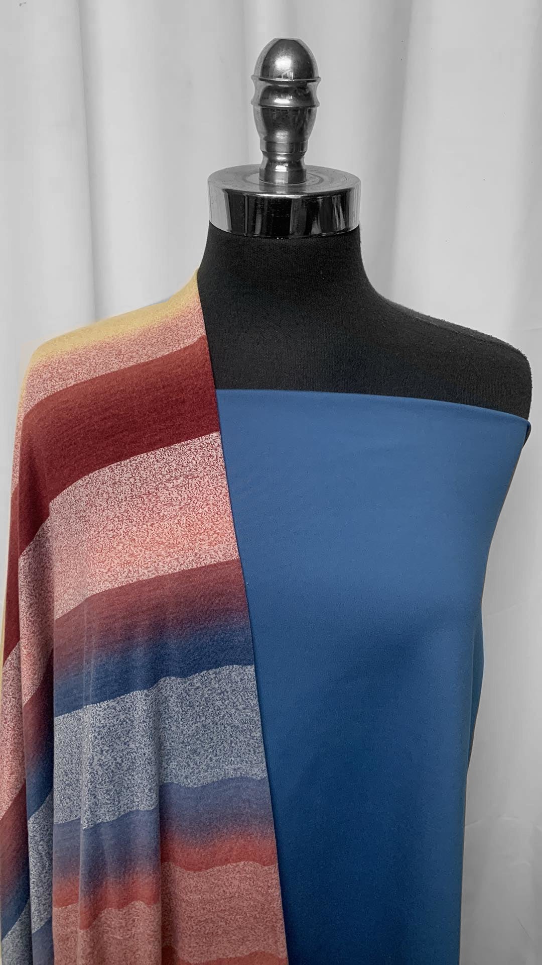 BLUE/OMBRE STRIPE BUNDLE : 2YD Blue Peached PF & 2YD Ombre Stripe PRS Jersey : A25332