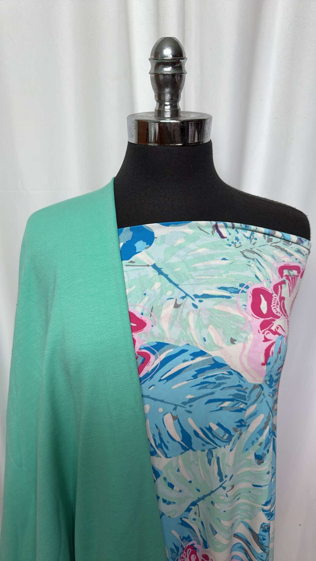 TROPICAL/MINT BUNDLE : 2YD Tropical ITY & 2YD Mint Nylon Ponte : A26848
