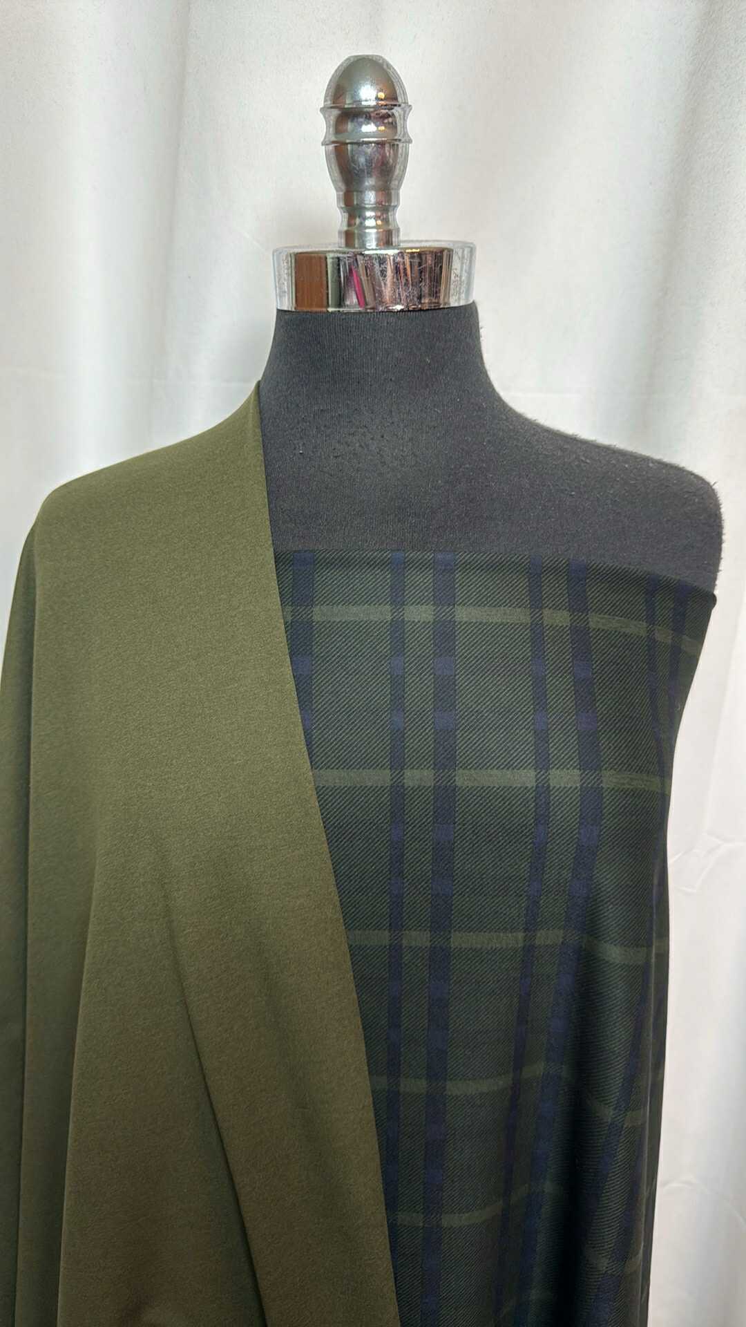 ARMY GREEN/PLAID BUNDLE : 2YD Plaid Peached PF & 2YD Army Green Peached PF : A28729