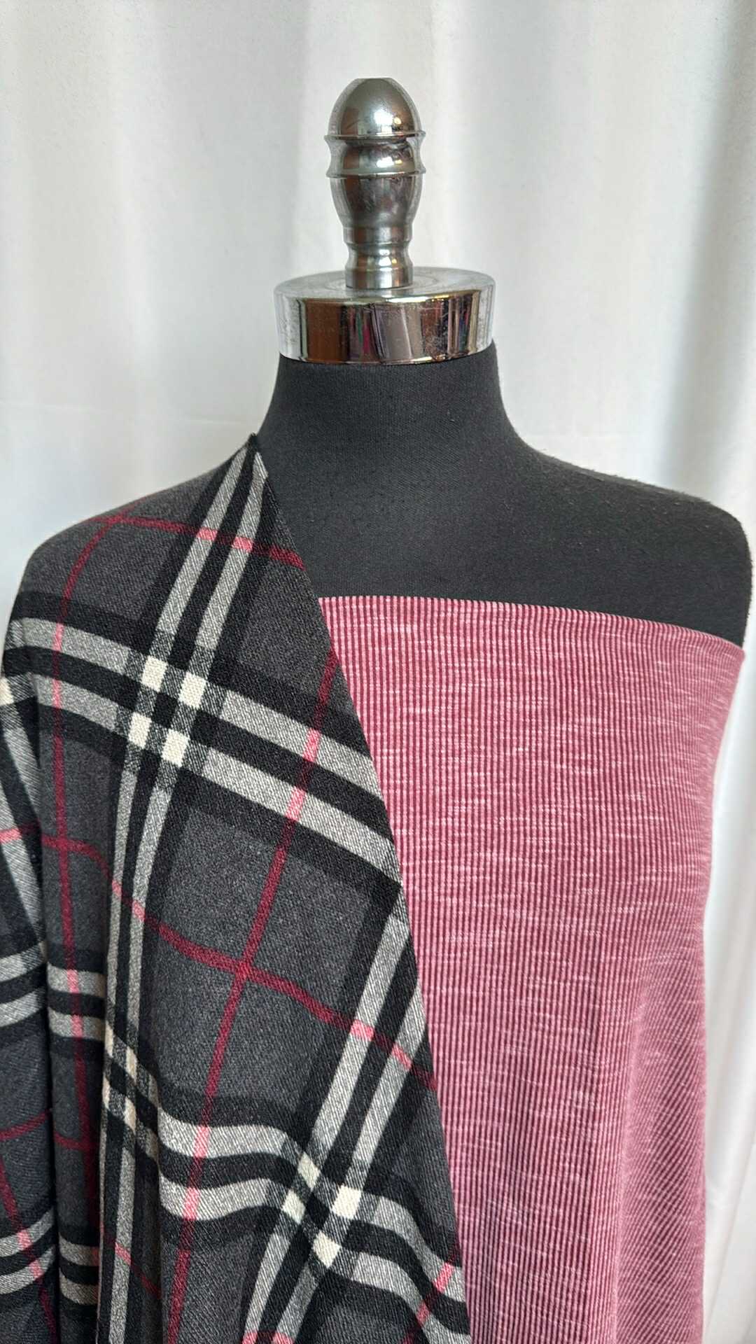 SANDWASH/PLAID BUNDLE : 2YD Plaid Hacci SK & 2YD Sandwash Rib : A28621