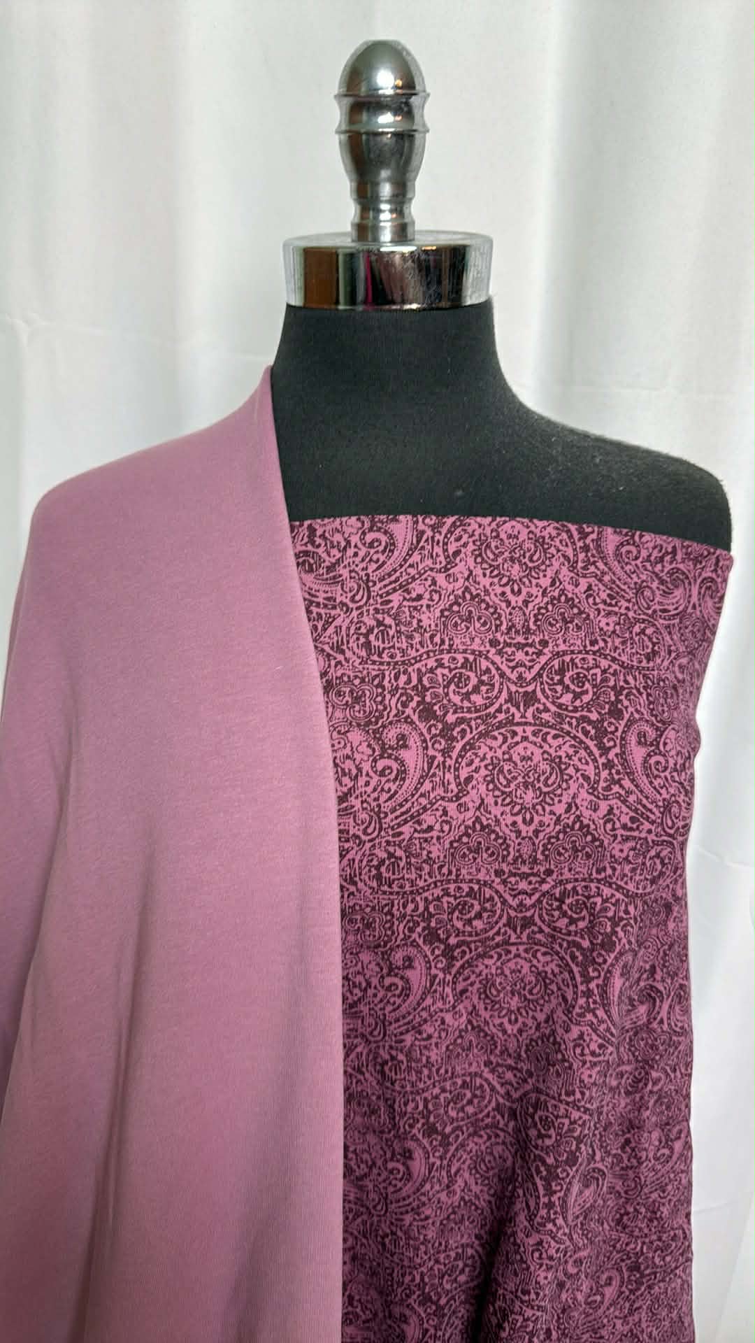 ROSEWOOD/ORCHID FLOURISH BUNDLE : 3YD Rosewood Brushed Bamboo C/S FT & 2.5YD Orchid Flourish C/S : A29422