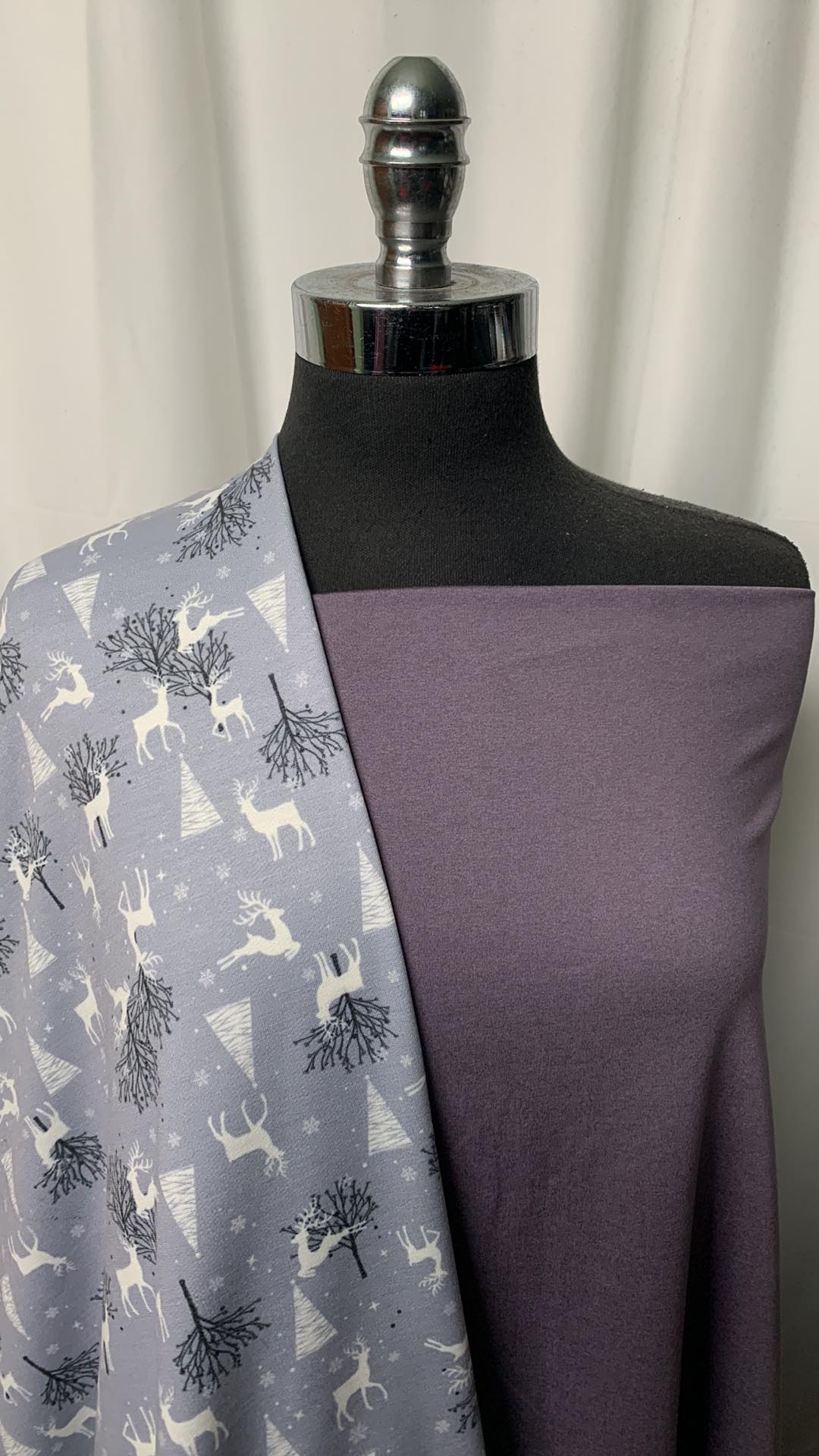 PURPLE WONDERLAND BUNDLE : 2YD Dusty Purple Peached PF & 2YD Wonderland Deer PRS FT : A1871