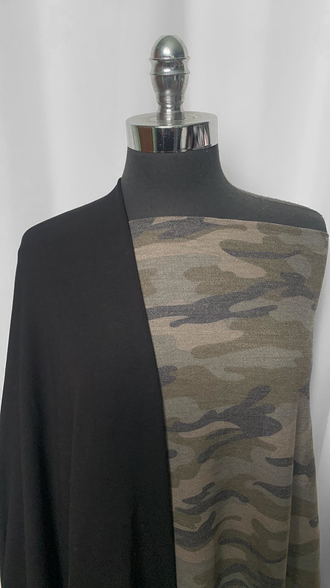 BLACK/CAMO BUNDLE : 2YD Camo Right-Side-Loop FT & 2YD Black Bamboo/Cotton FT : A2475